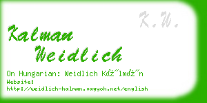 kalman weidlich business card